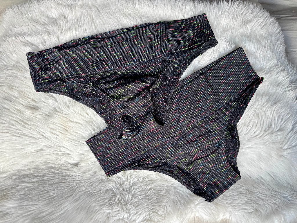 2 spandex slipjes zwart - L, Verzenden, Zwart, Slip