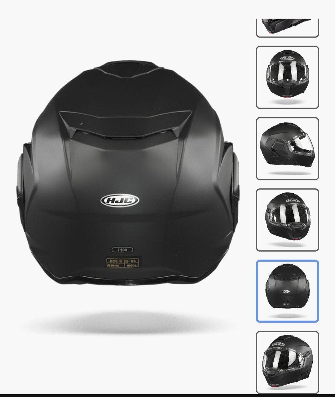 Systeem helm HJC ZWART MAT, Ophalen