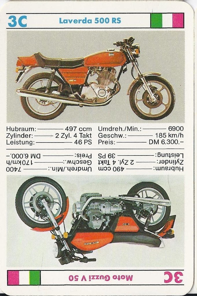 C433 motorkaartje 3c laverda 500 rs - moto guzzi, Verzenden, Zo goed als nieuw, Auto's