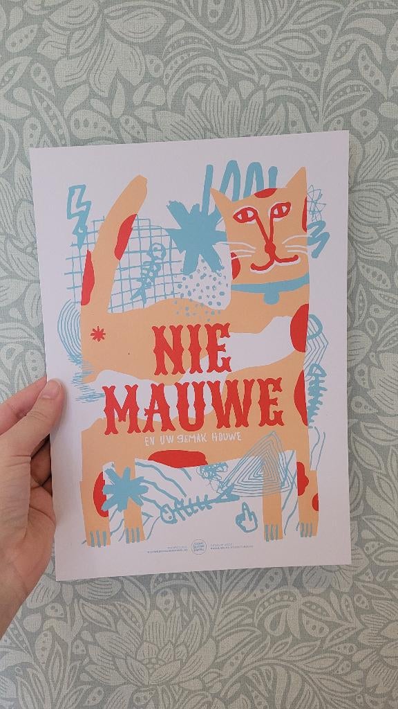 Nie Mauwe - poster - Studio Turbo, Ophalen of Verzenden, Zo goed als nieuw, Papier/karton, Overige typen
