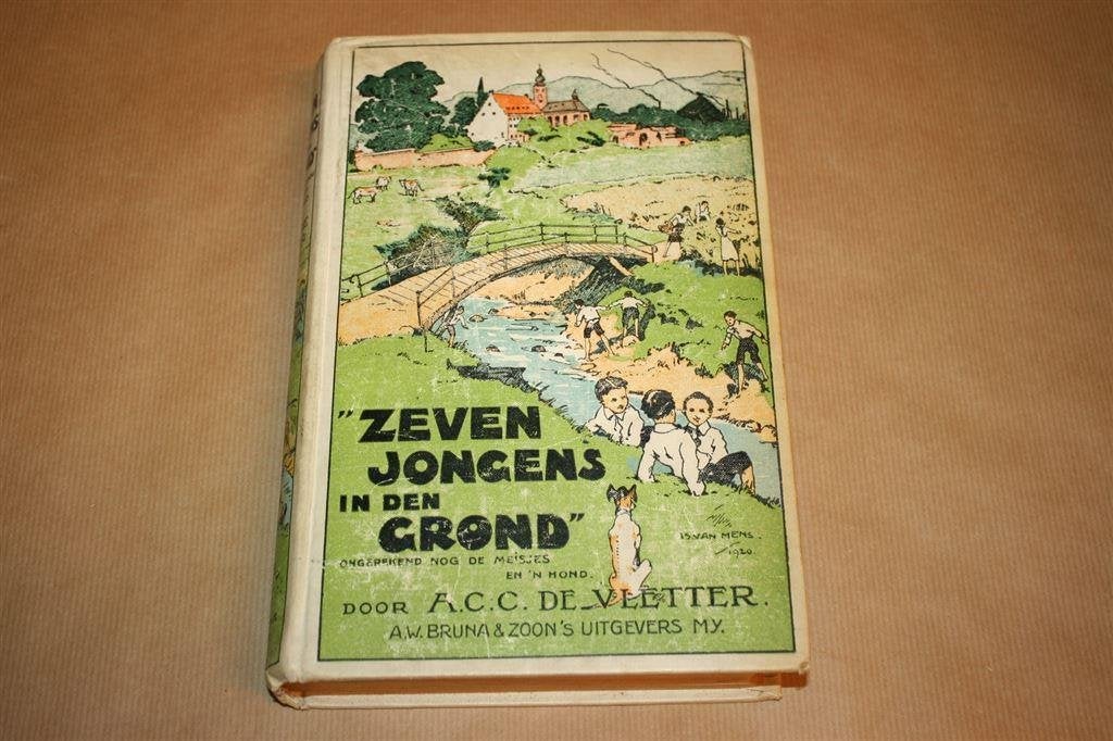 Zeven jongens in den grond. Vletter. Uitgave 1920., Boeken, Ophalen of Verzenden, Gelezen