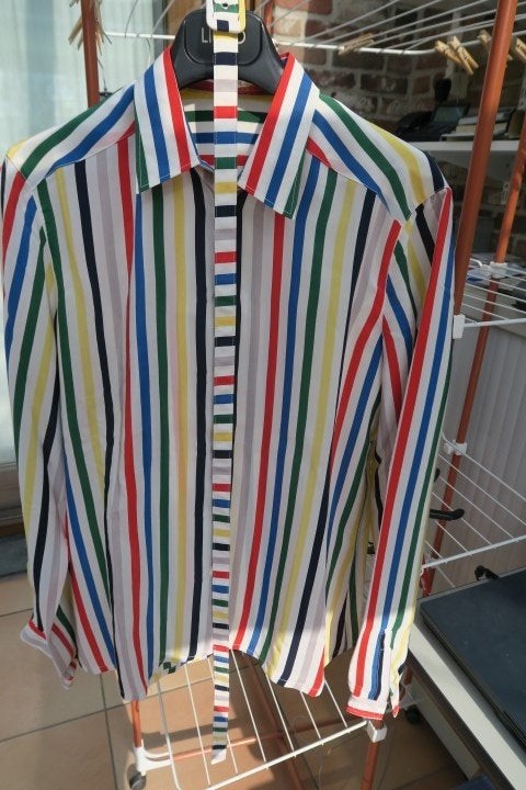 Blouse + riem zijde gestreept van Laack mt 42-44, Meerkleurig, Van Laack, Maat 42/44 (L), Nieuw