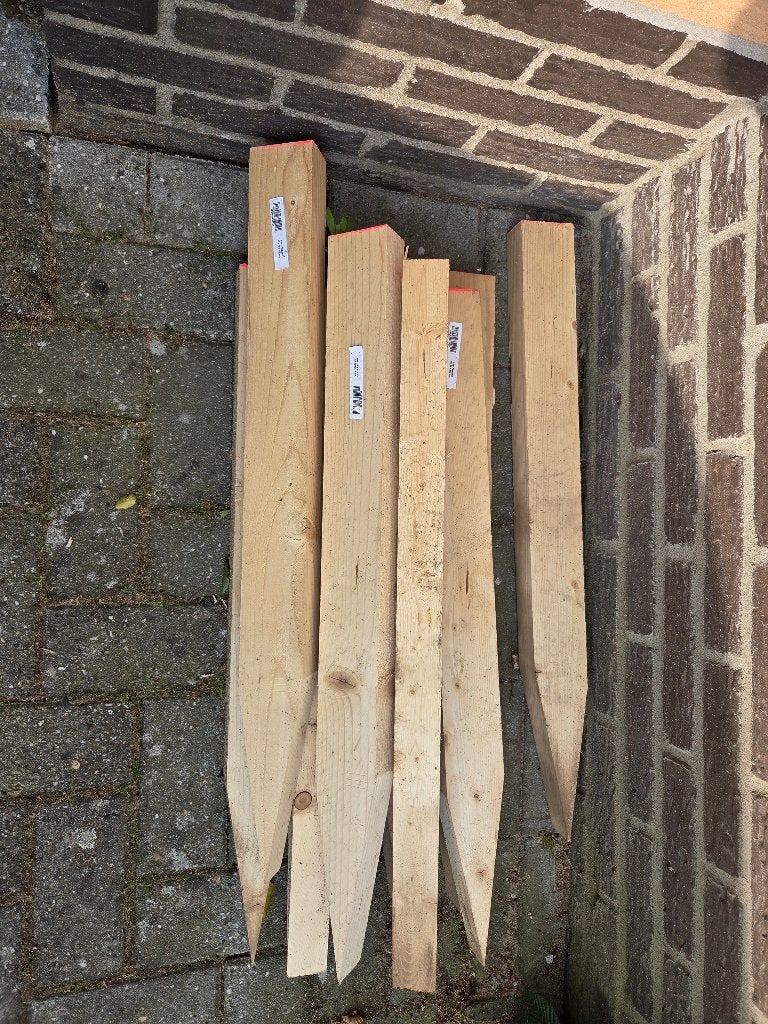 Vuren piketpalen, Tuin en Terras, Palen, Balken en Planken, Ophalen, Gebruikt, Minder dan 180 cm, Palen