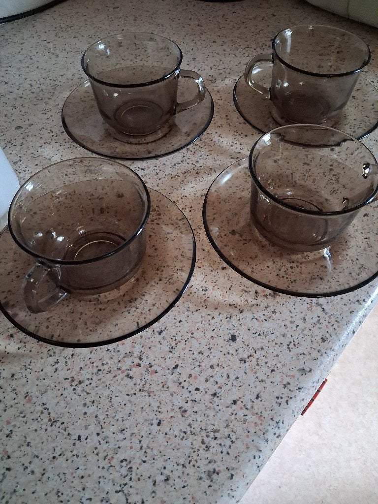 Kop en schotel, Ophalen, Gebruikt, Glas, Overige stijlen