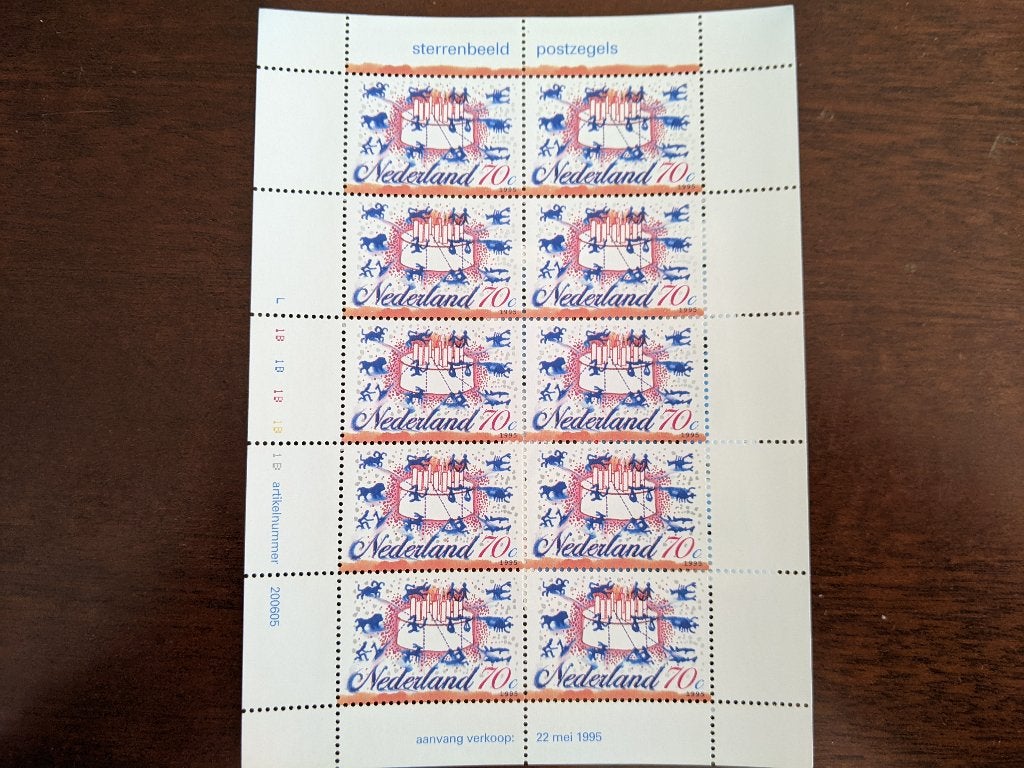 NL 1995; VELLETJE (10) STERRENBEELDEN, Postzegels en Munten, Postzegels | Nederland, Verzenden, Na 1940, Postfris