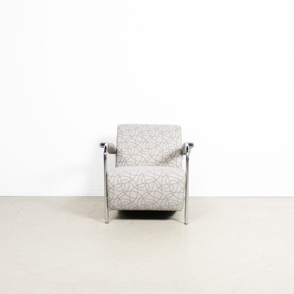 Leolux Scylla Laag Fauteuil Crème/Lichtgrijs Stof/Leer, Huis en Inrichting, Leolux, Zo goed als nieuw, Niet ingevuld, Niet ingevuld