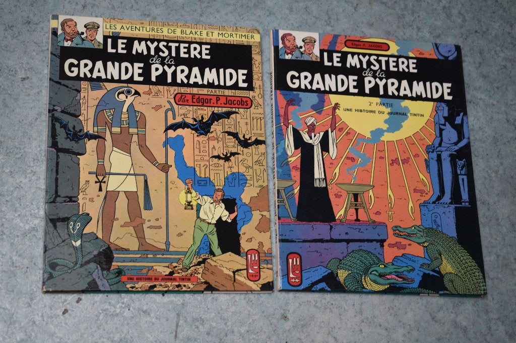 Collectie 2 stripboeken blake mortimer pyramide strip, Boeken, Meerdere stripboeken, Ophalen of Verzenden, Zo goed als nieuw