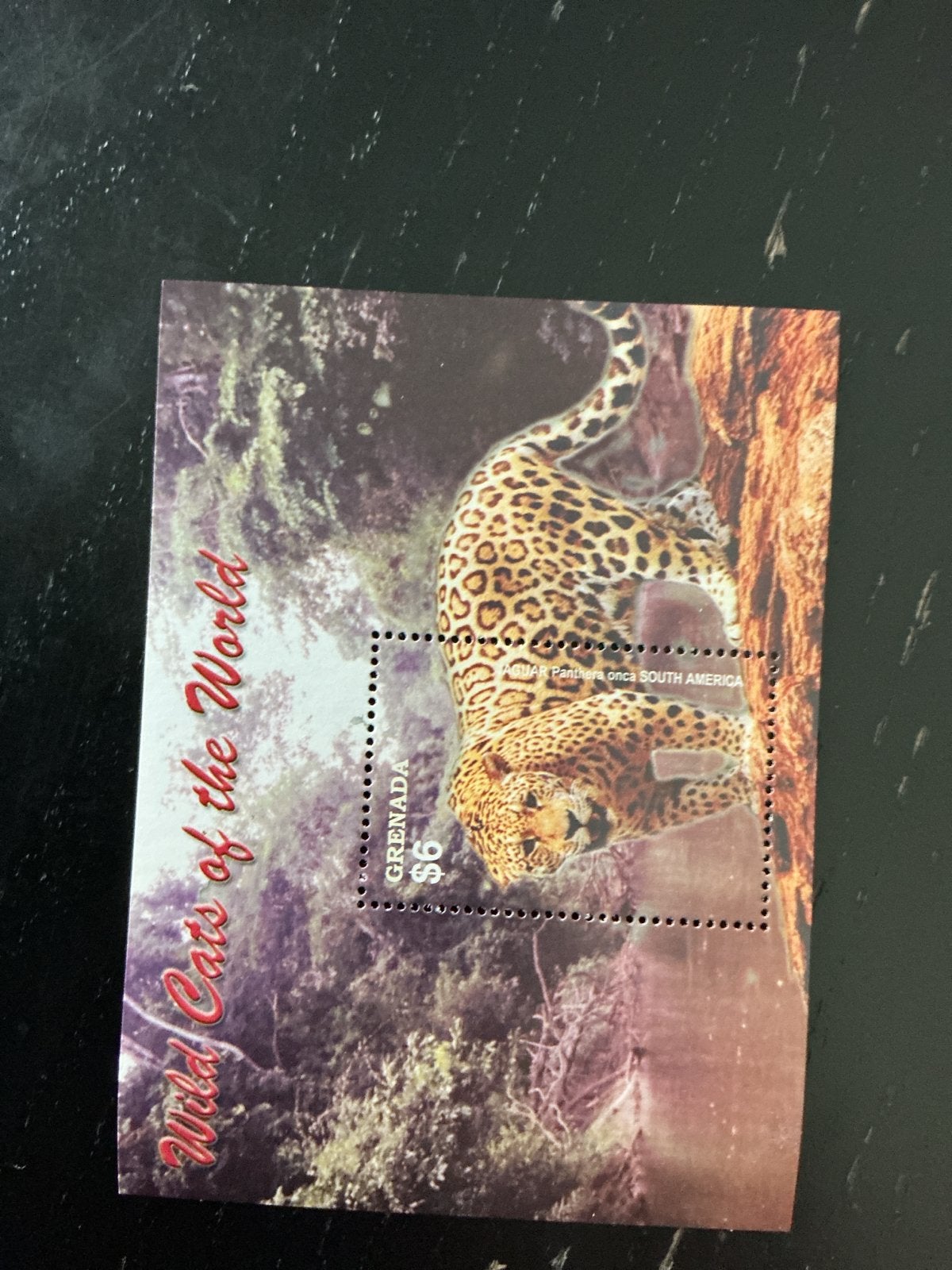 Grenada postzegel Jaguar 'Wild Cats of the World', Ophalen of Verzenden, Postfris, Dier of Natuur