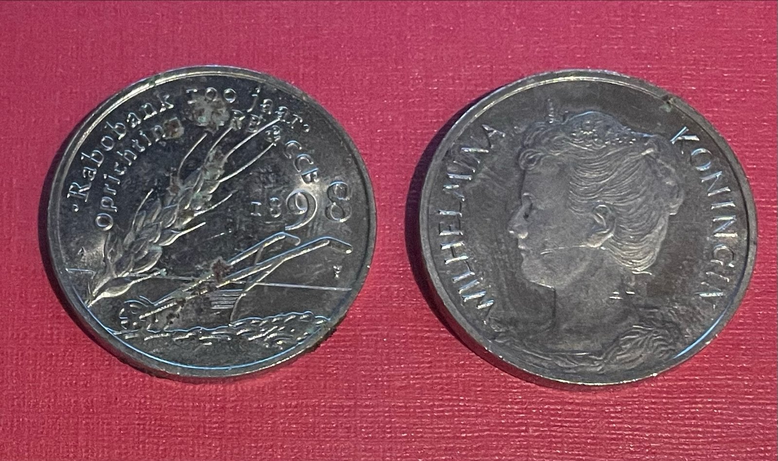 Jubileummunt Rabobank 100 jaar 1998, Postzegels en Munten, Munten | Nederland, Ophalen of Verzenden, Koningin Wilhelmina, Overige waardes
