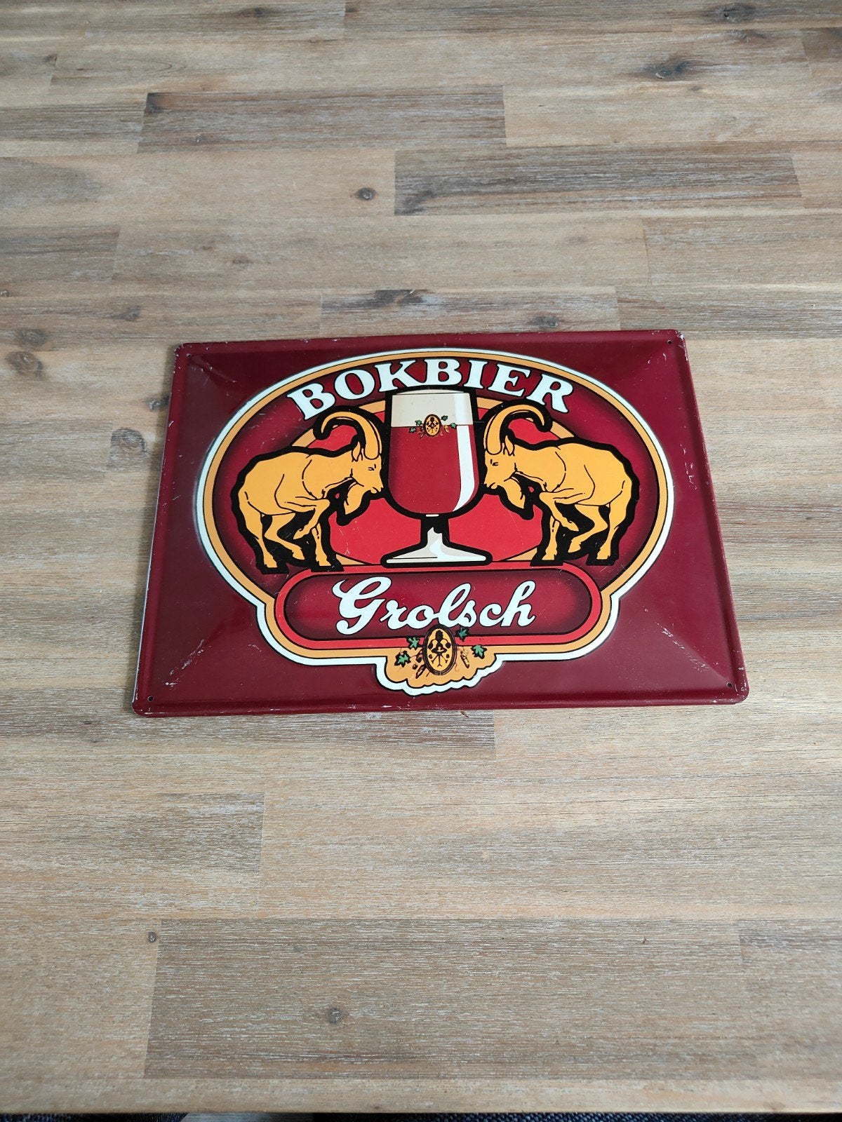 Grolsch Bokbier Reclamebord, Ophalen of Verzenden, Gebruikt, Grolsch