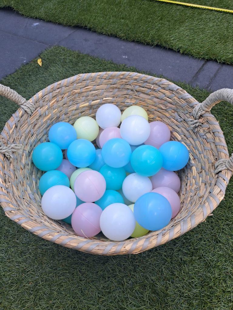 Mand met pastelkleurige ballen voor ballenbak, Ophalen of Verzenden, Zo goed als nieuw, Jongen of Meisje