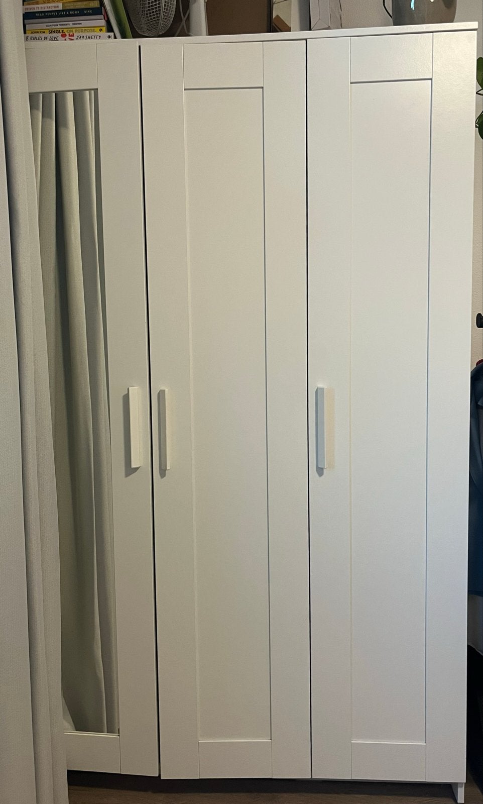 IKEA BRIMNES kledingkast met 3 deuren, wit, Ophalen, 100 tot 150 cm, Zo goed als nieuw, 150 tot 200 cm