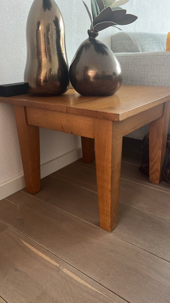 bijzettafel, Huis en Inrichting, Tafels | Bijzettafels, Minder dan 55 cm, Gebruikt, Vierkant, Hout