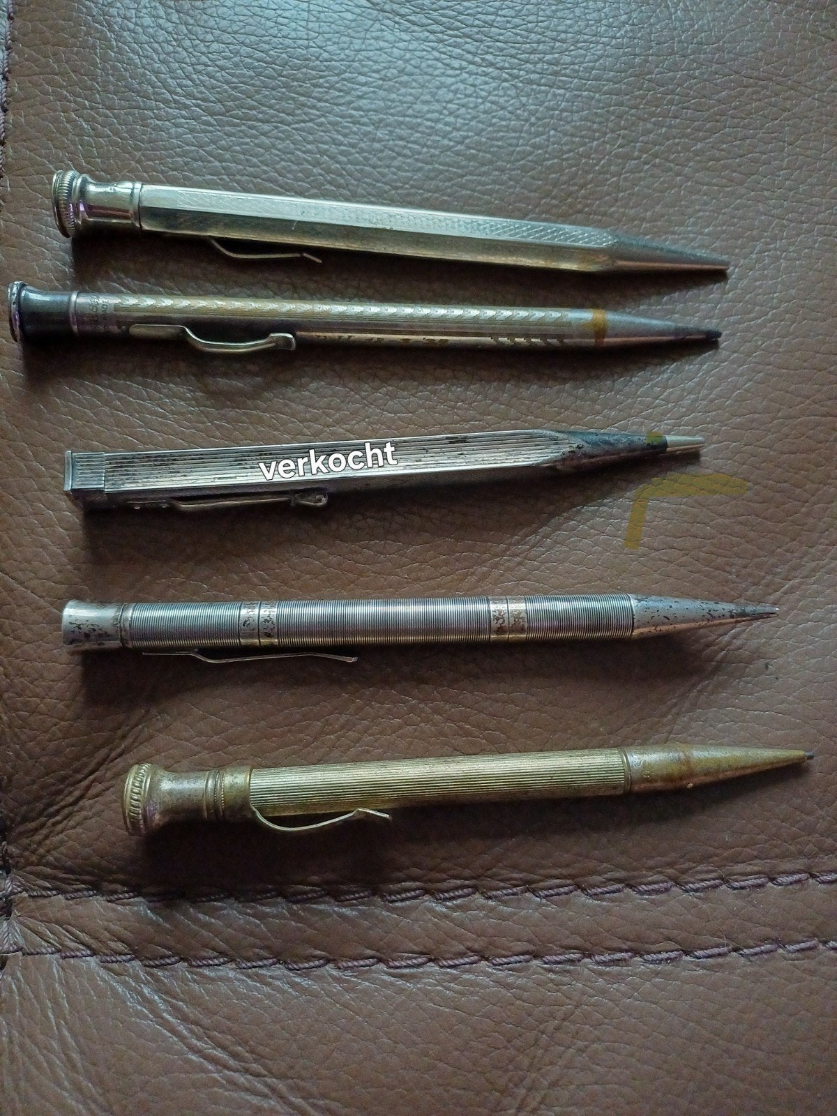 4x vulpotloden 1 zilver/3 zilverplate, Verzenden, Gebruikt, Vulpotlood, Overige merken
