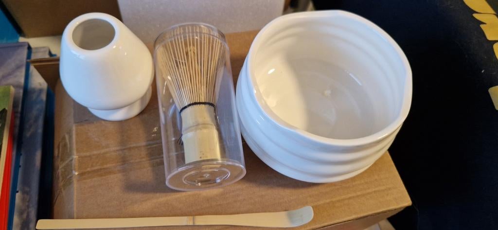 Matcha set porcelein en bamboe, Ophalen of Verzenden, Nieuw, Overige stijlen