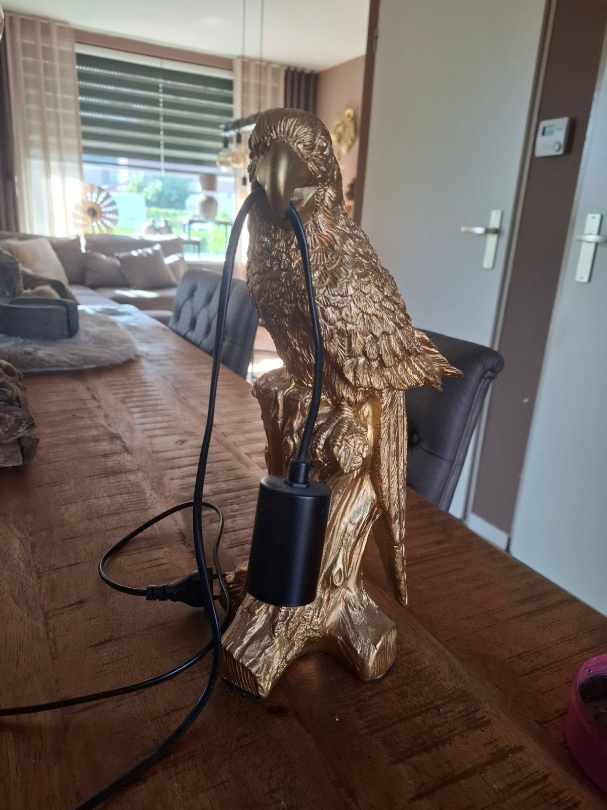 Leuke gouden papegaai lamp - doe een leuk bod!, Ophalen of Verzenden