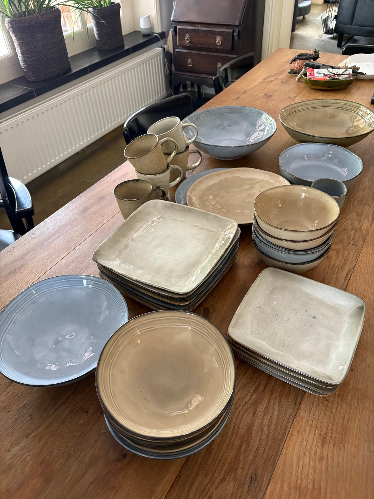 Uitgebreid servies Toscane van aardewerk in diverse kleuren, Ophalen, Gebruikt, Overige merken, Modern