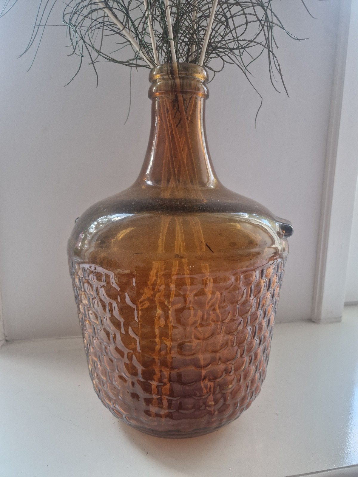 Grote glazen vaas/kruik | amber, bruin | 45 cm, Ophalen
