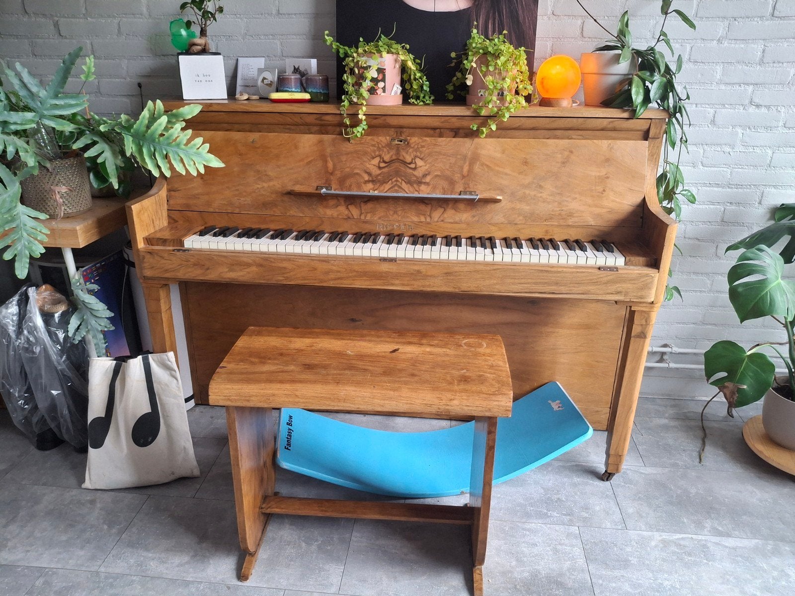 Gratis Rippen piano, Ophalen, Gebruikt, Bruin