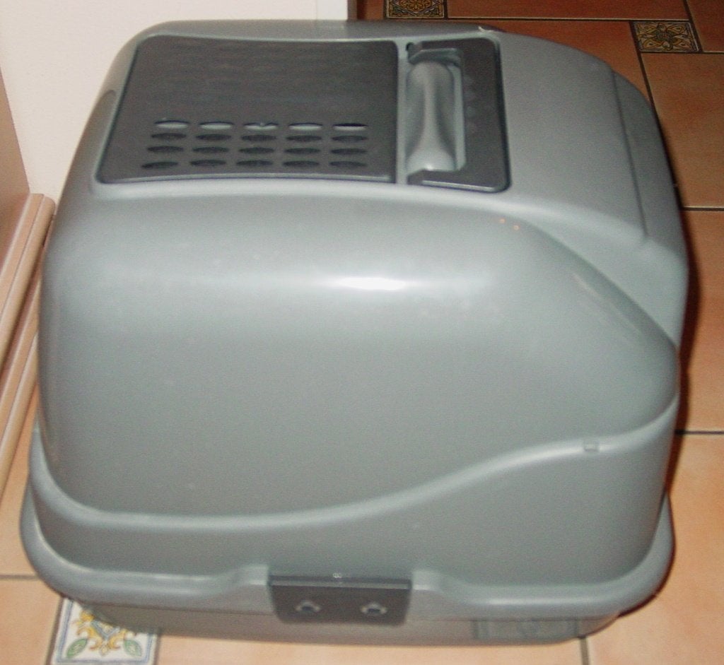 kattenbak WC Easy Cat 2ND Life 50x40x40 grijs met geurfilter, Ophalen of Verzenden, Gebruikt, Gesloten