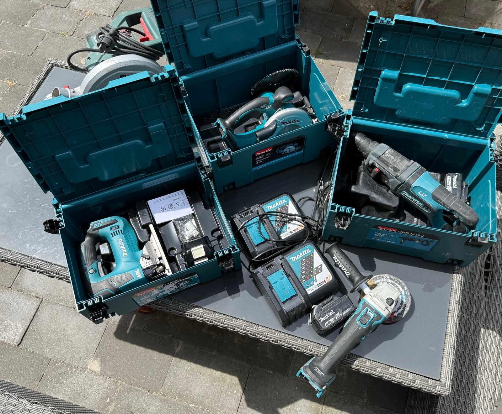 Grote Professionele Gereedschapsset: Makita 18V LXT, Ophalen, Overige typen, Klopboormechanisme, Gebruikt