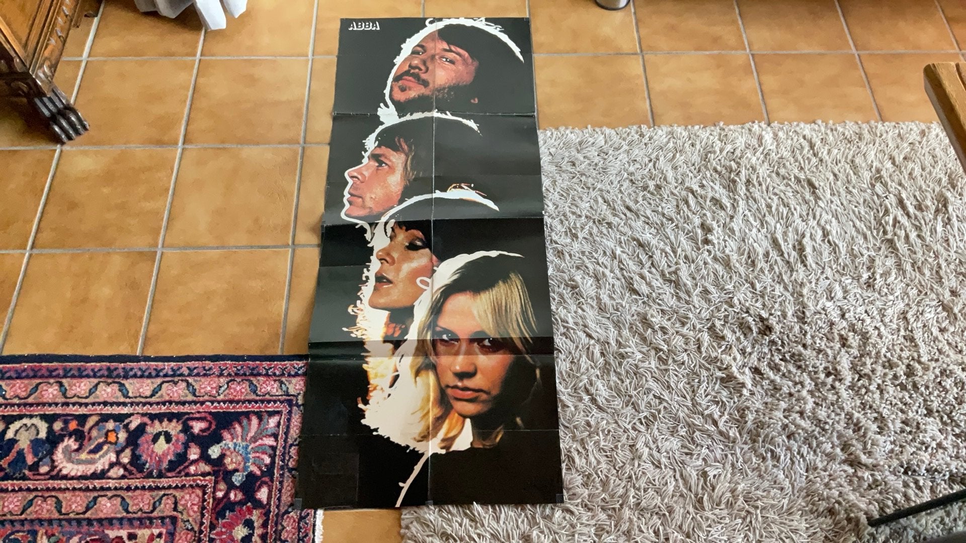 Bijzondere Grote ABBA Poster Samengesteld Uit 2 Posters, Verzamelen, Muziek, Artiesten en Beroemdheden, Ophalen of Verzenden, Gebruikt