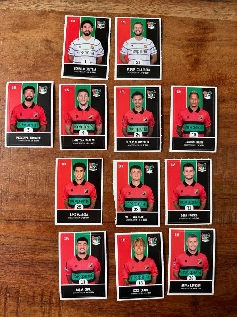 Voetbalplaatjes NEC, Verzamelen, Ophalen of Verzenden, Gebruikt, Overige binnenlandse clubs, Poster, Plaatje of Sticker