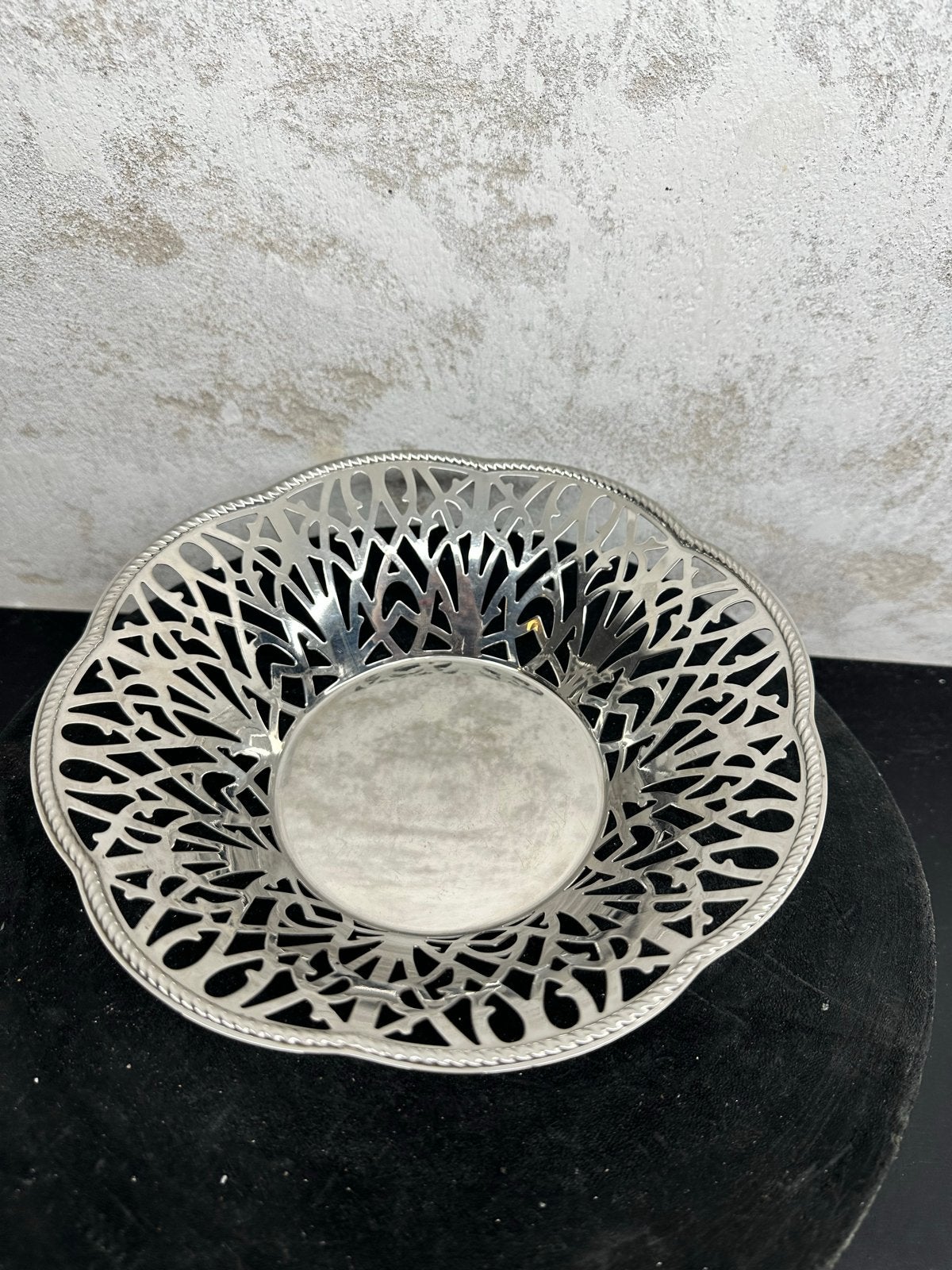 Vintage Alfra Alessi RVS Ajour Schaal / Broodmand - 21 cm, Ophalen of Verzenden