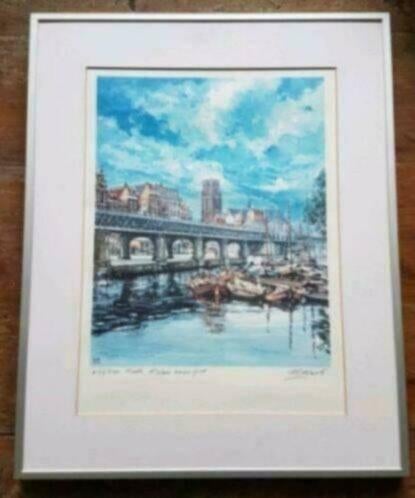 Litho Kolk Rotterdam anno 1938 Robert E. Murk., Antiek en Kunst, Kunst | Litho's en Zeefdrukken, Ophalen