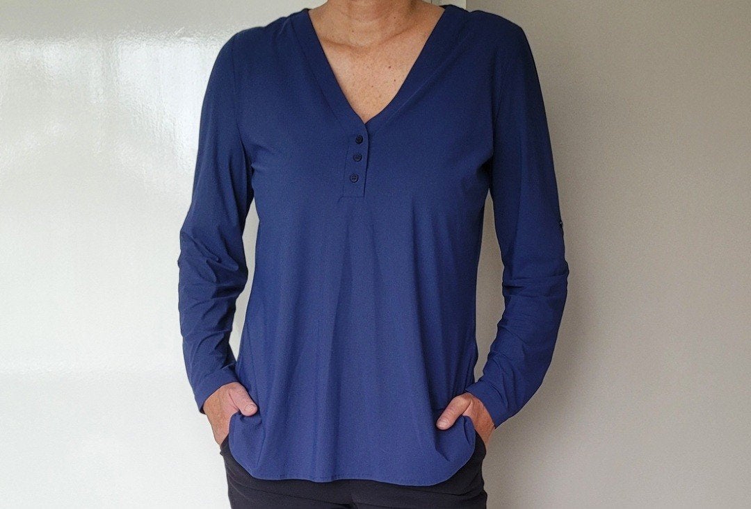Studio Anneloes Evi blouse S Classic blue Travelstof Top, Kleding | Dames, Studio Anneloes, Zo goed als nieuw, Maat 36 (S), Verzenden