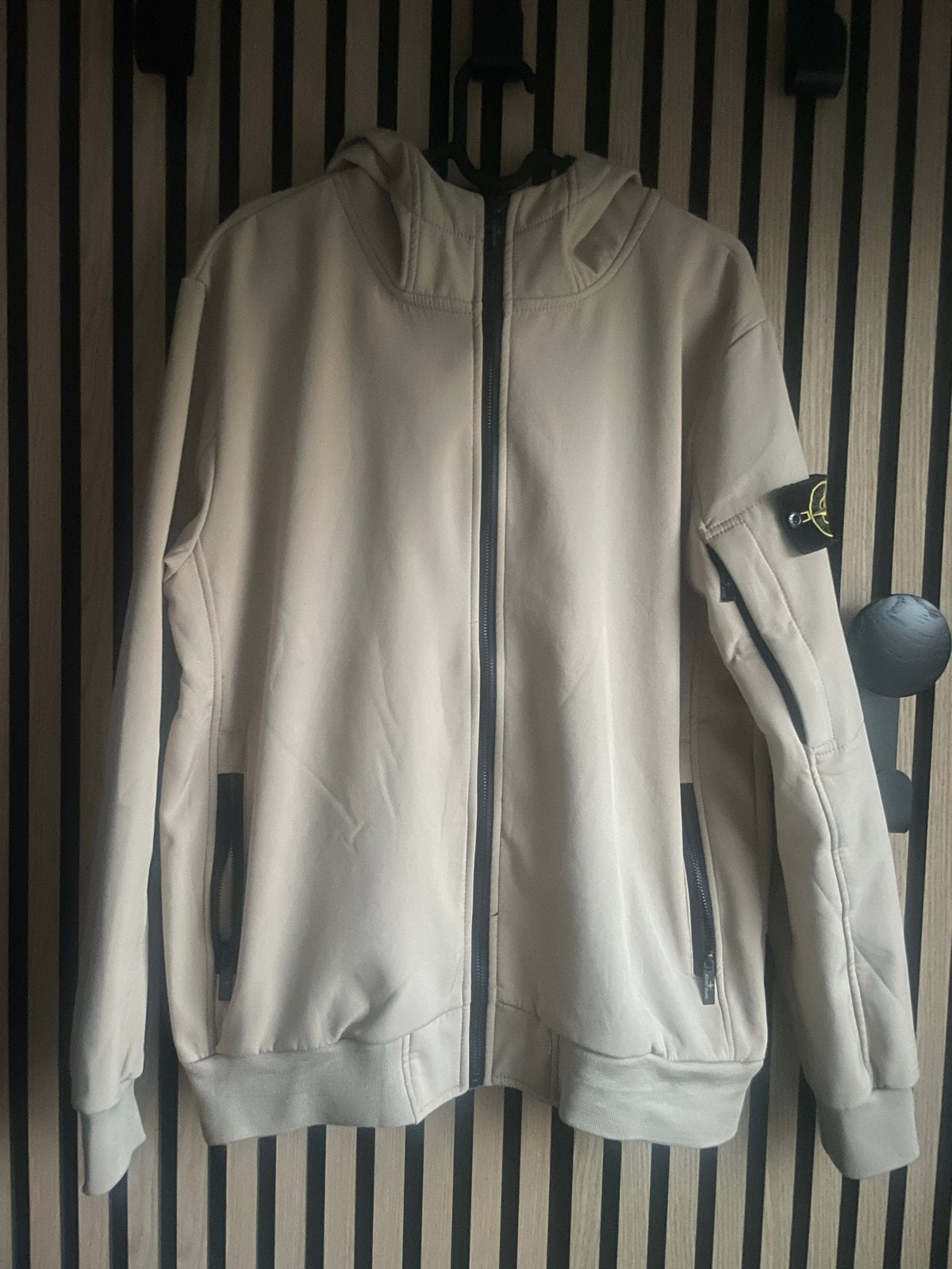 Stone Island Zomerjas Heren Maat M Beige, Ophalen of Verzenden, Gedragen, Maat 48/50 (M), Beige