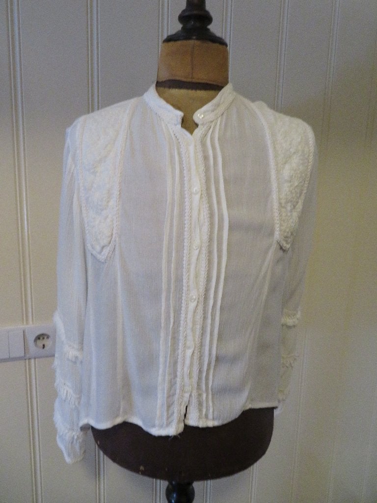 Dames blouse  Vintage India wit H&M maat L  Z.G.A.N., H&M, Wit, Maat 42/44 (L), Ophalen of Verzenden