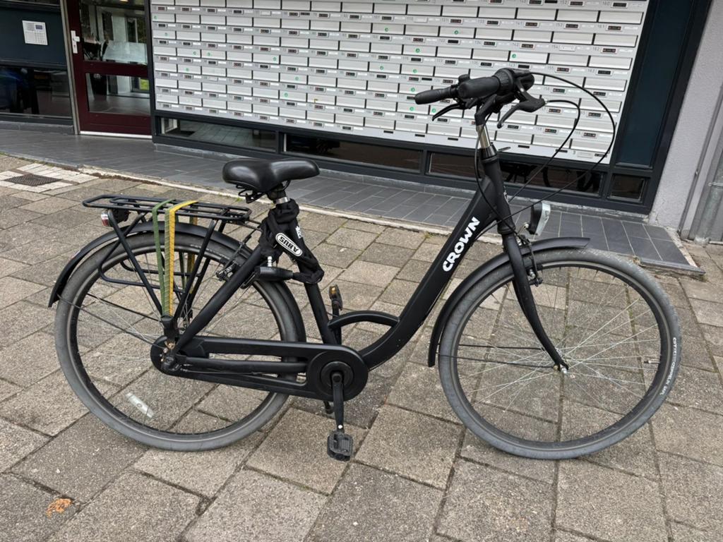 Zwarte Crown damesfiets met versnellingen, Fietsen en Brommers, Fietsen | Dames | Damesfietsen, Zo goed als nieuw, Overige merken