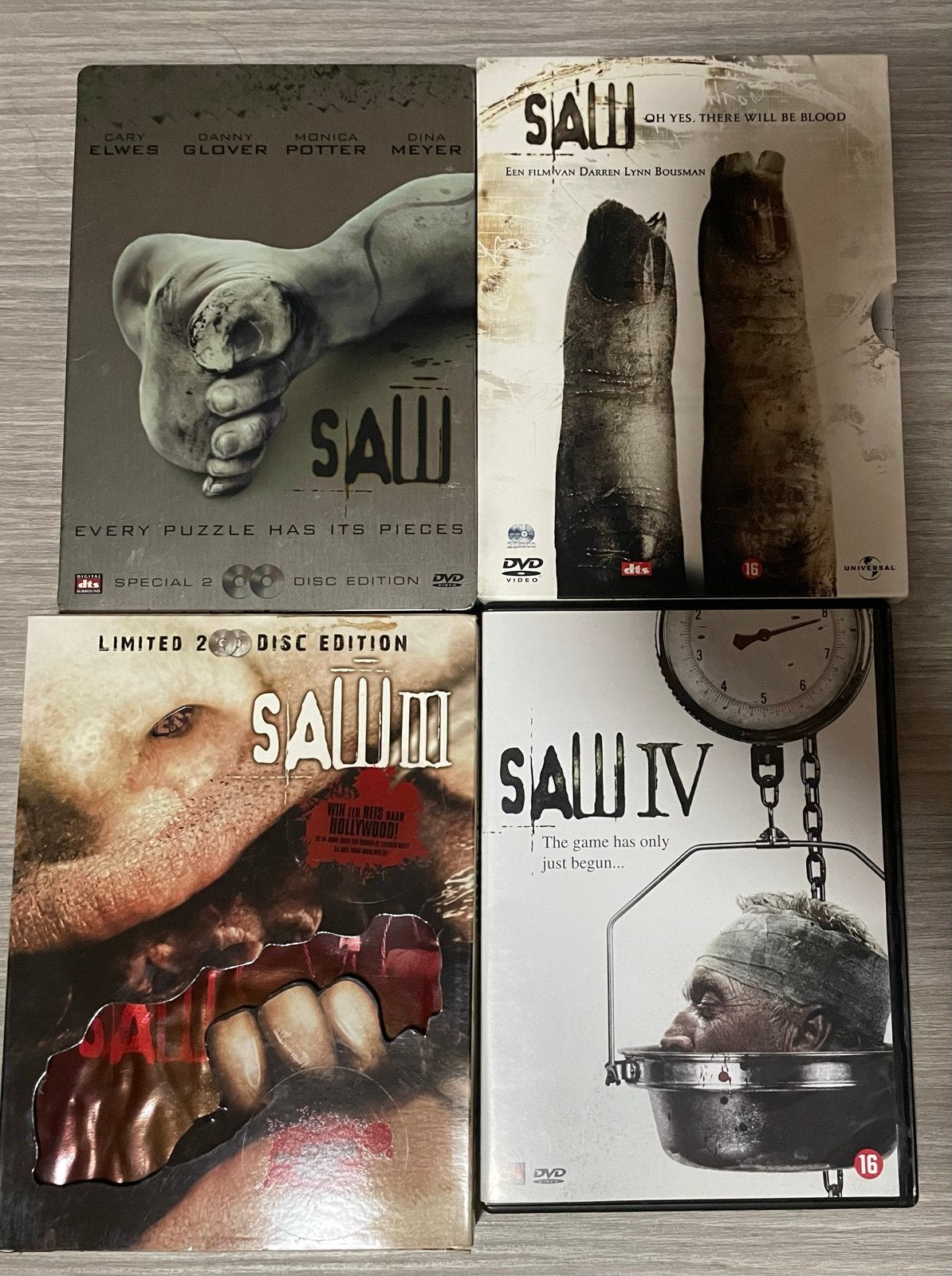 Saw DVD Boxset - Deel 1, 2, 3 en 4, Horror, Engels, Vanaf 16 jaar, Speciale editie
