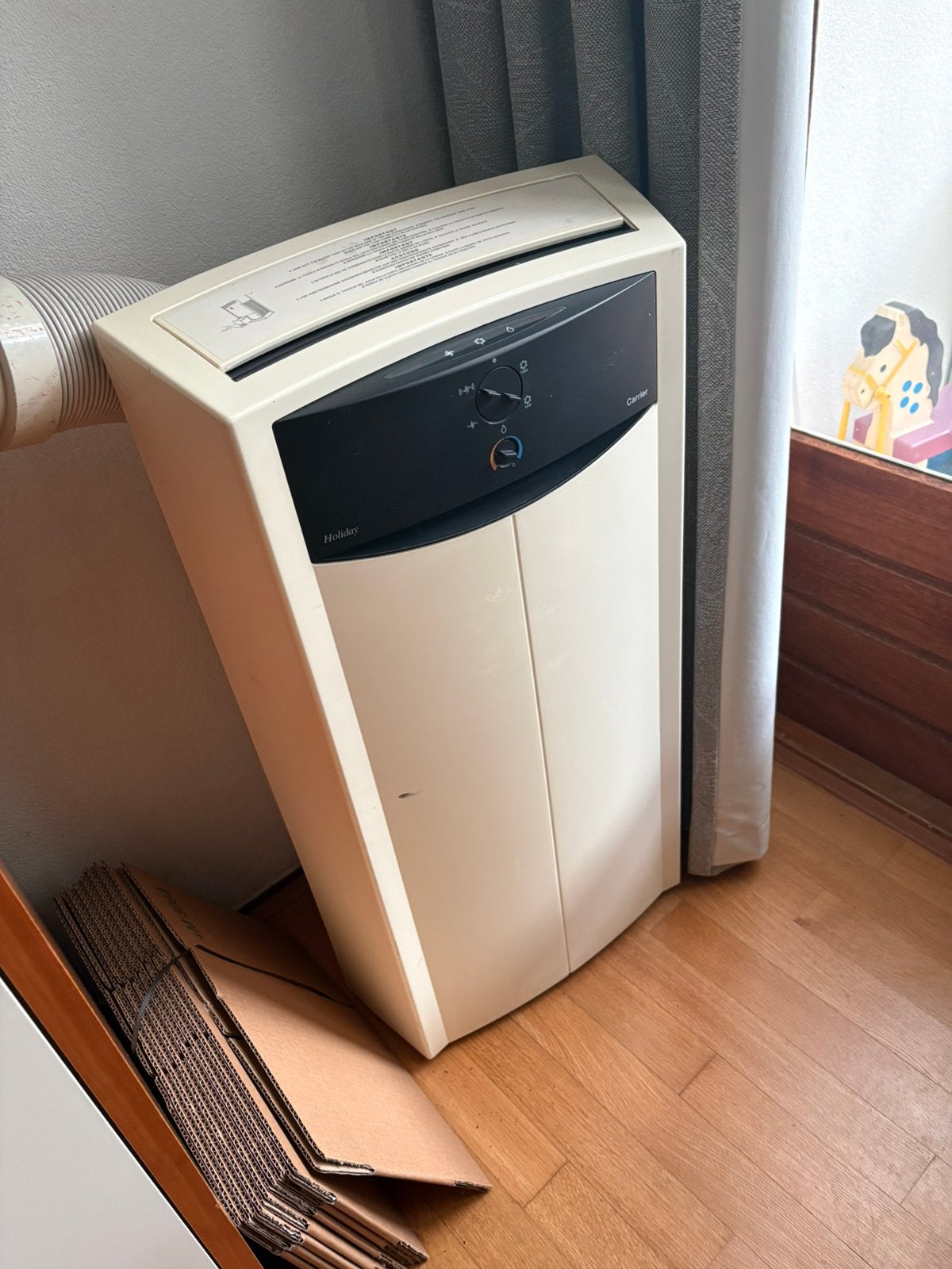 Verrijdbare Carrier airco, 80cm/45cm, Ophalen, Minder dan 60 m³, 2 snelheden, Zo goed als nieuw