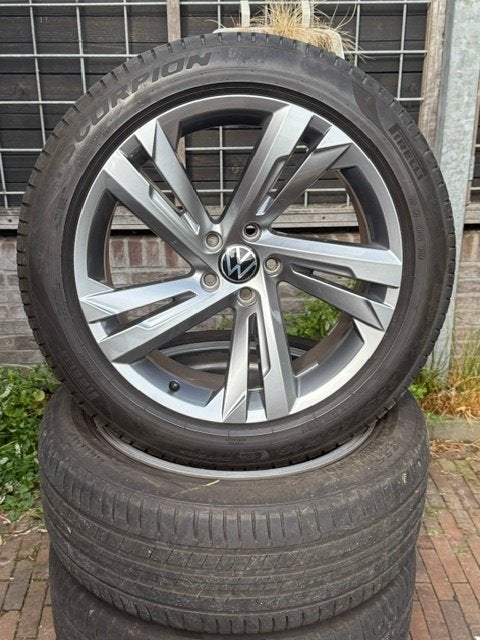 19 inch Originele VW Valencia R-line Velgen 5x112, Auto-onderdelen, Banden en Velgen, Gebruikt, 255 mm, Banden en Velgen, Personenwagen