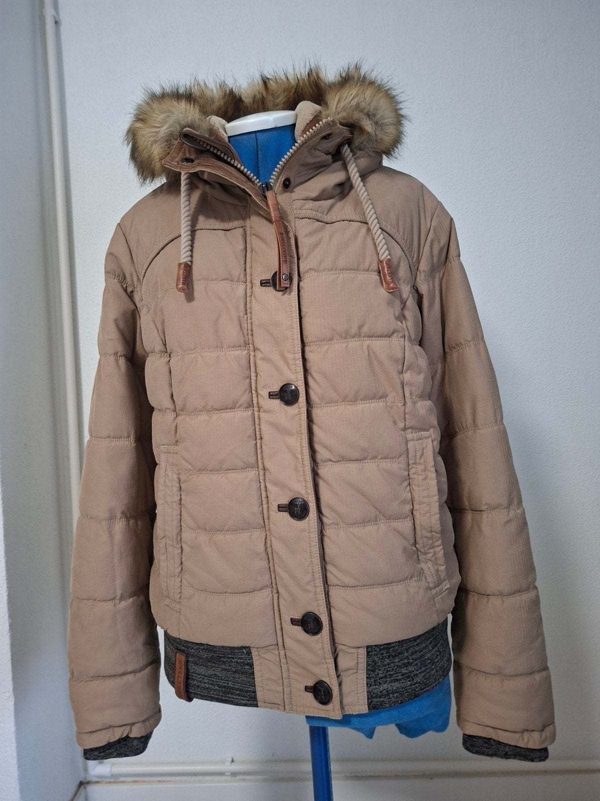 Naketano beige winterjas maat L, teddyvoering, nieuwstaat, Kleding | Dames, Beige, Maat 42/44 (L), Ophalen of Verzenden, Zo goed als nieuw