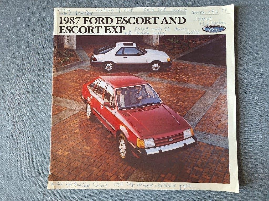 Brochure FORD ESCORT / ESCORT EXP - 1987 USA, Verzenden, Gelezen, Ford
