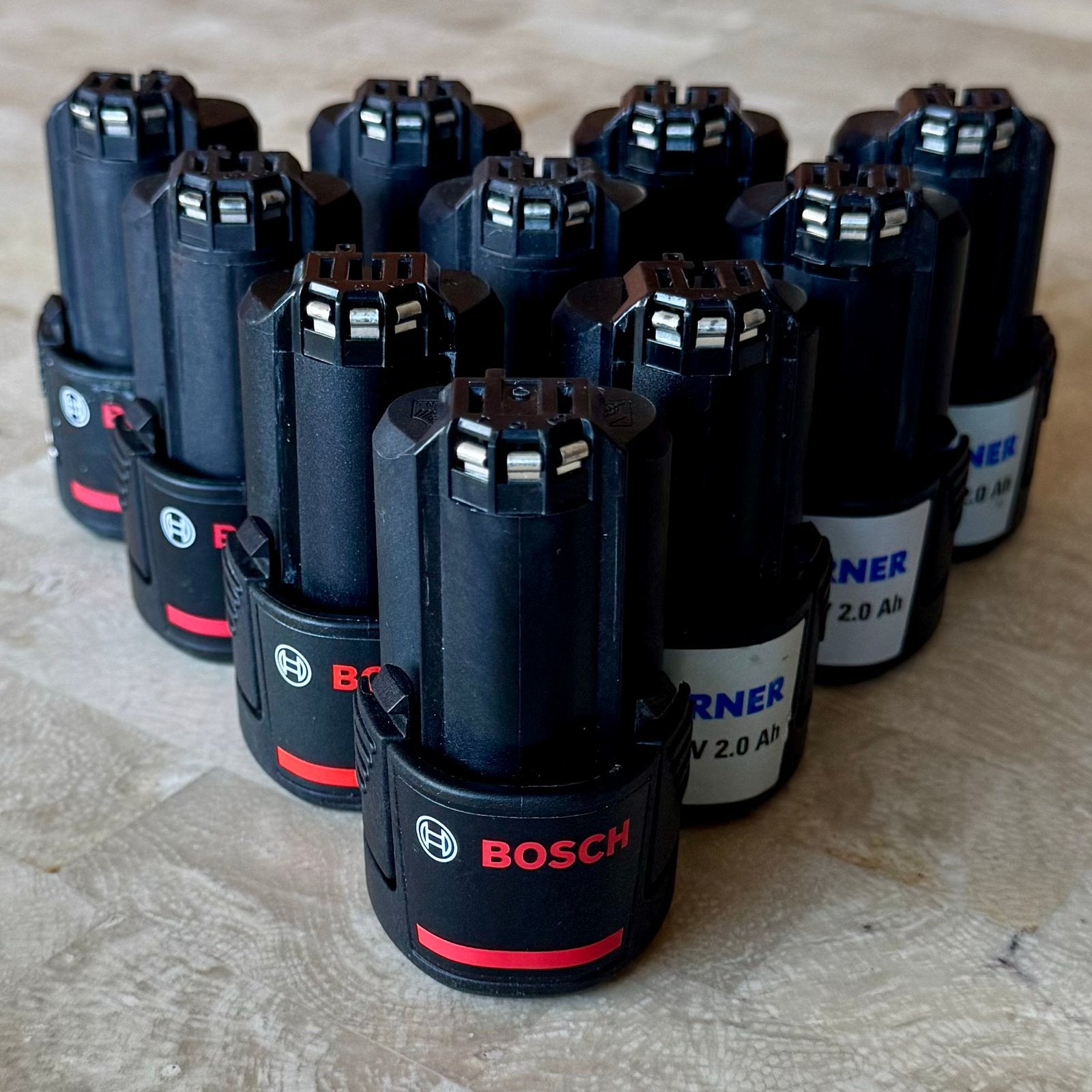 Bosch/Berner 12V 2Ah accu's - Zeer nette staat, Ophalen of Verzenden, Gebruikt