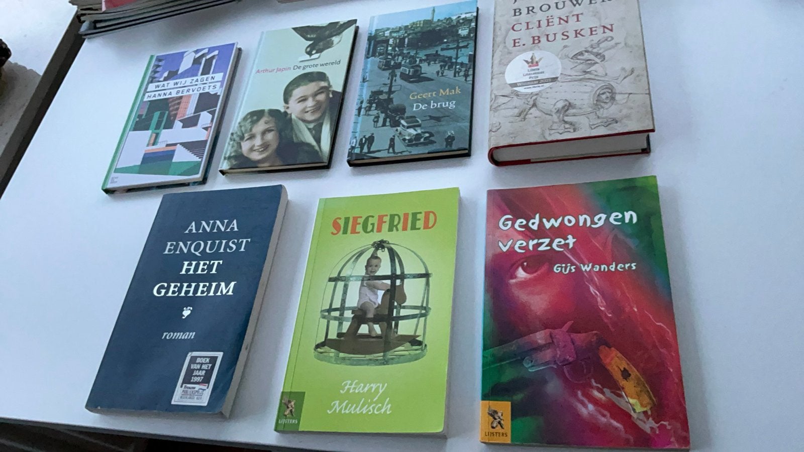 7 boeken voor €10!Mak,Bervoets,Mulish,Enquist,Wanders,Japin, Ophalen of Verzenden, Zo goed als nieuw