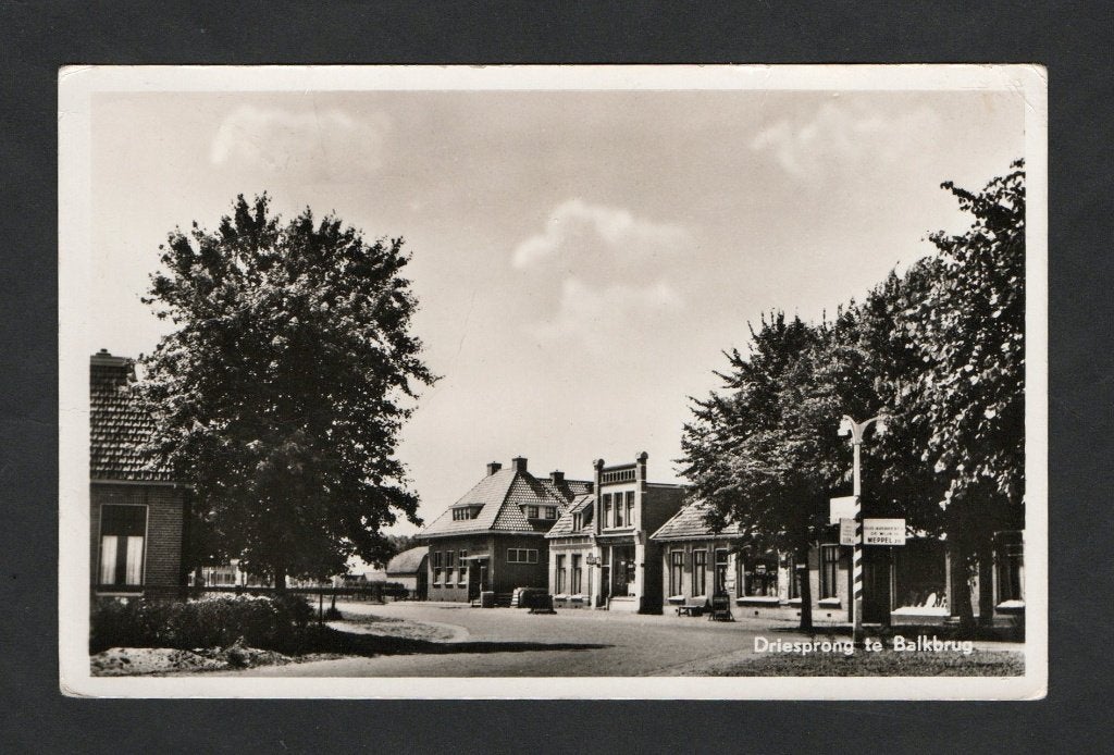 Balkbrug Driesprong Dorpsgezicht Jaren 50., Verzamelen, Ophalen of Verzenden, 1940 tot 1960, Gelopen, Overijssel