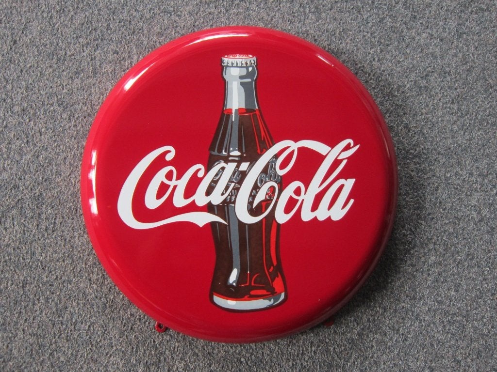 COCA COLA EMAILLE RECLAMEBORD, Ophalen, Zo goed als nieuw, Reclamebord
