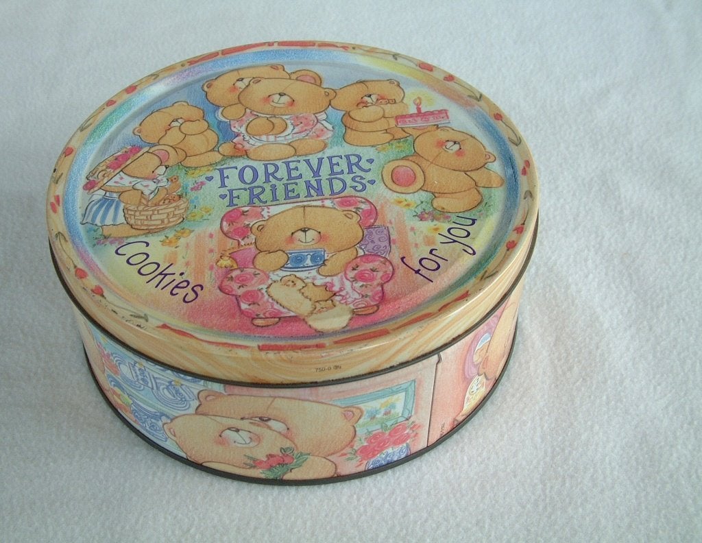 Vintage blik trommel forever friends cookies for you, Verzamelen, Blikken, Ophalen of Verzenden, Zo goed als nieuw, Overige