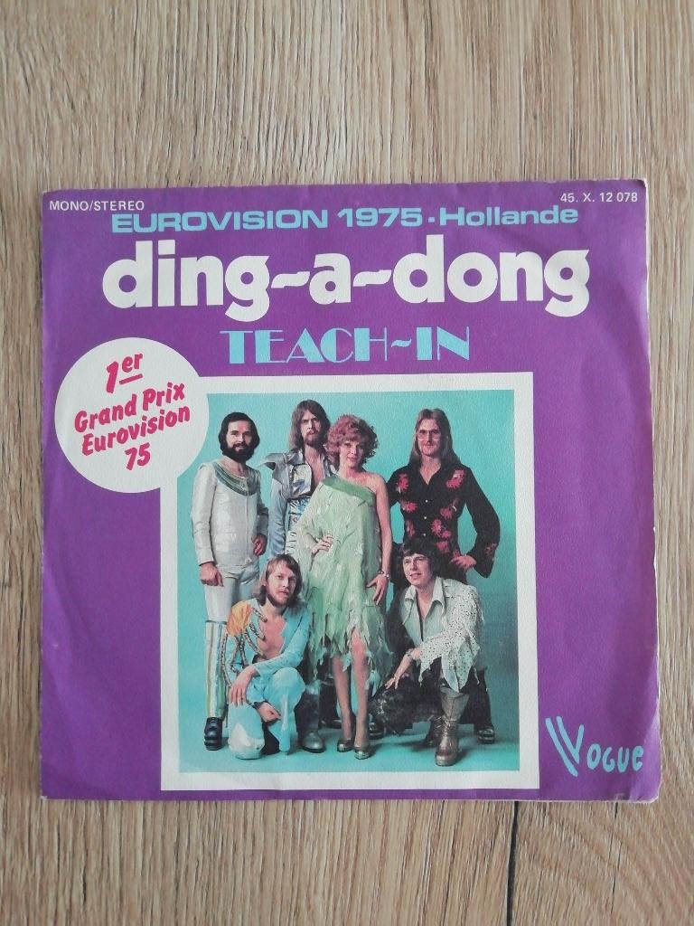 Eurovisie Songfestival Teach In Franse single Ding-a-dong, Gebruikt, 7 inch, Single, Ophalen of Verzenden
