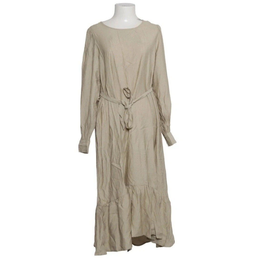 MSCH Moss Copenhagen Boho Maxi Jurk Carine Lichtbeige Viscos, Maat 38/40 (M), Msch Copenhagen, Verzenden, Beige