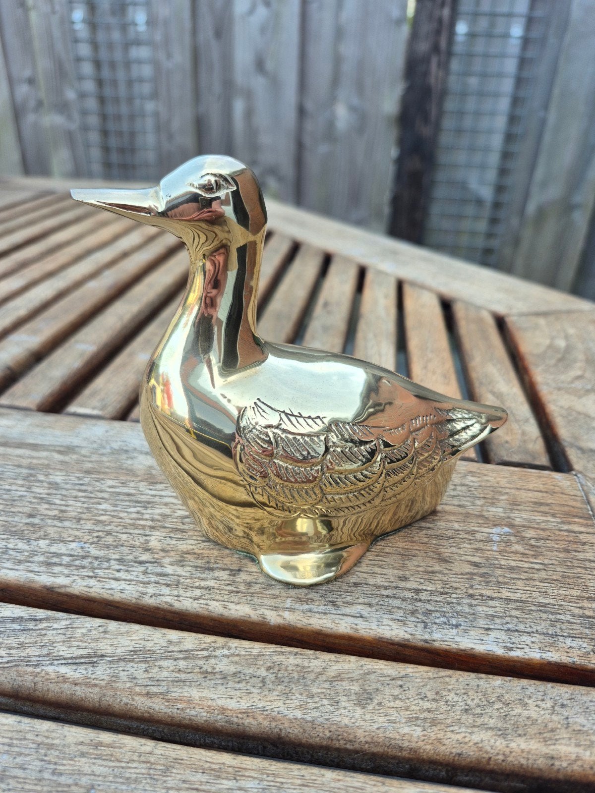 Vintage Messing Eend Beeldje, Antiek en Kunst, Antiek | Koper en Brons, Ophalen of Verzenden
