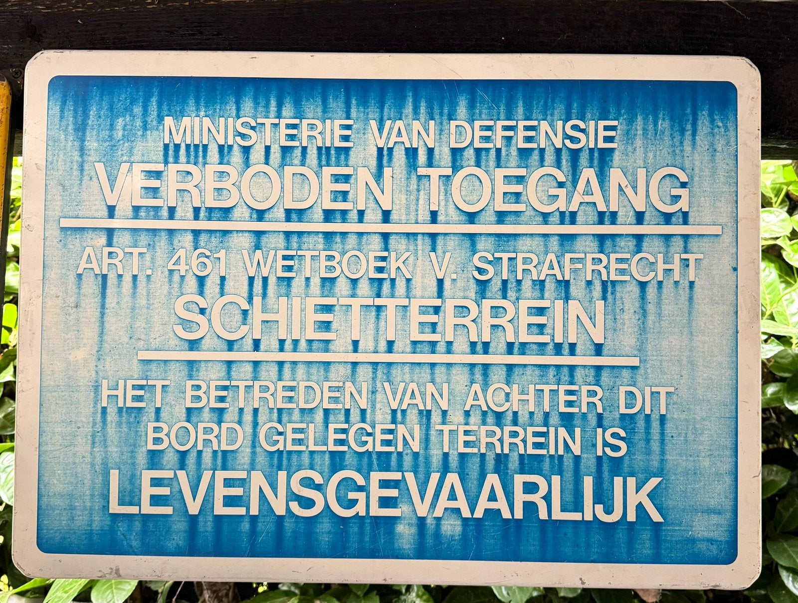 Origineel Militair Waarschuwingsbord, Verzamelen, Militaria | Algemeen, Landmacht, Nederland, Ophalen of Verzenden