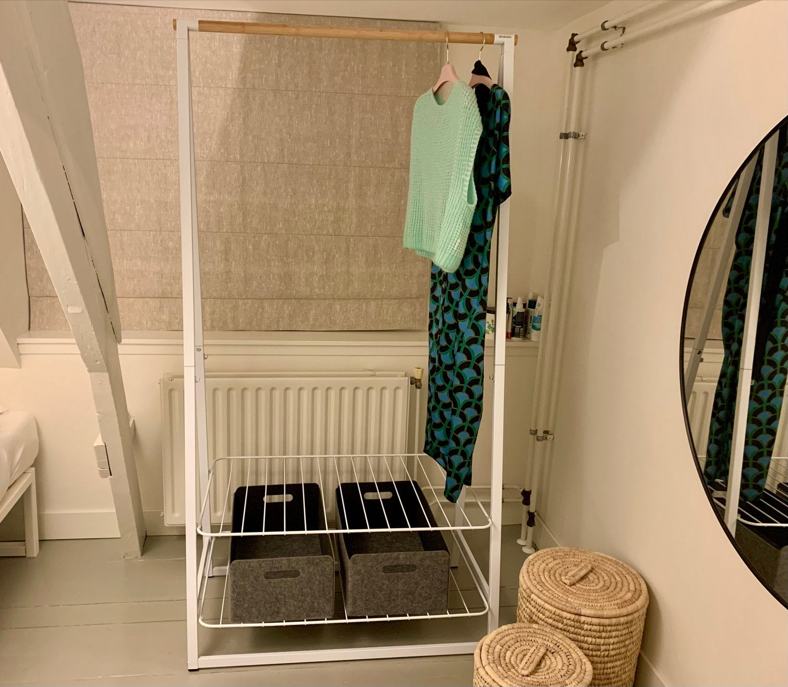 Large Kledingrek Brabantia Linn Wit met Bamboe Stang, Kleding | Dames, Kledingrekken, Ophalen, Zo goed als nieuw