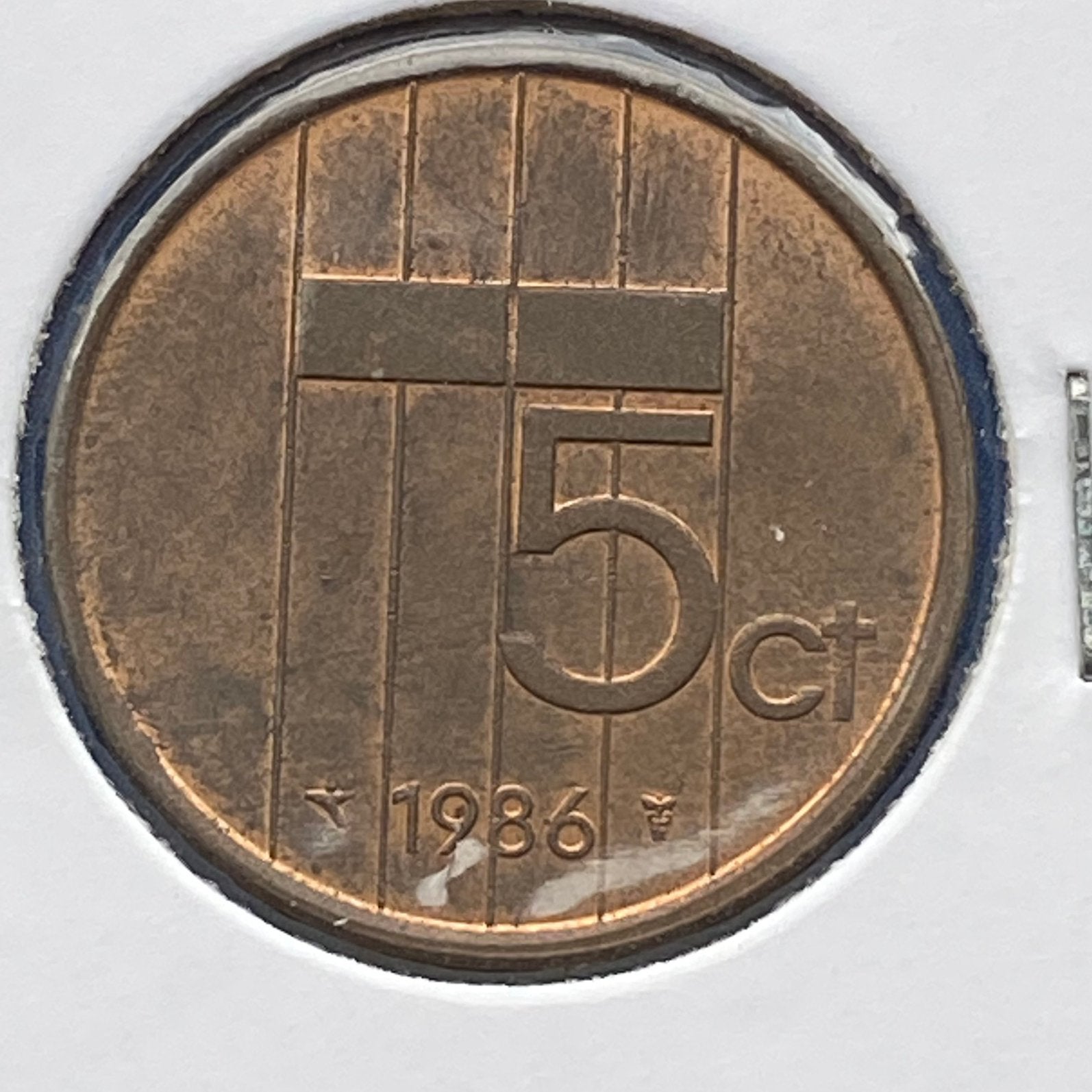5 Cent / Stuiver uit 1986 van Beatrix, Verzenden, Koningin Beatrix, 5 cent, Losse munt