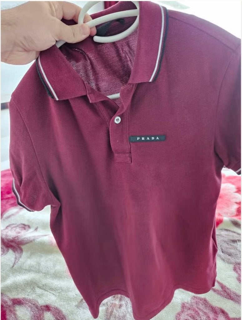 Prada Polo Shirt, Verzenden, Prada, Gedragen, Rood